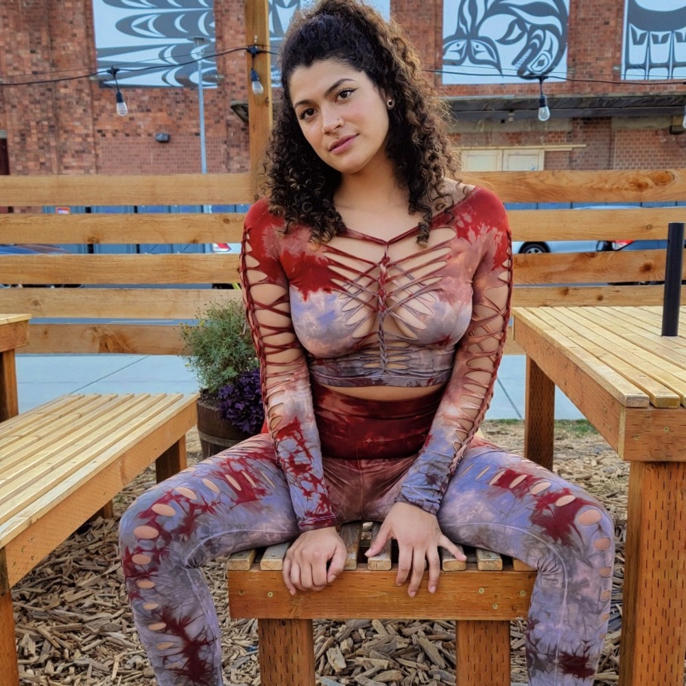 Ahzalhea split weave tie dye set small